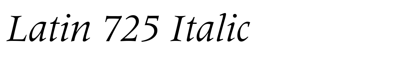 Latin 725 Italic